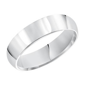 14k White Gold 4.5mm wide Plain Band, size 12.0