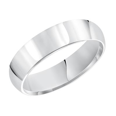 14k White Gold 4mm Wide Plain Band, size 8.0
