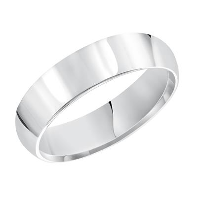 14k White Gold 3.5mm wide plain band, size 10.5