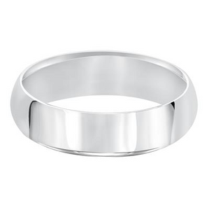 14k White Gold 4mm Wide Plain Band, size 8.0