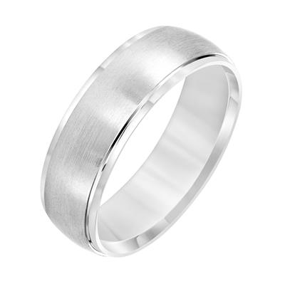14k White Gold Satin finish Band, size 10