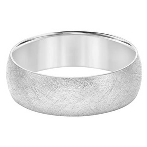 14k White Gold 7mm wide Band, size 10