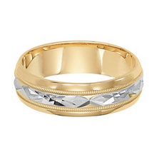 Load image into Gallery viewer, 14k Two Tone Carved Band, size 10
