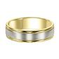 14k Two Tone 5mm wide Satin center polished edges, size 10