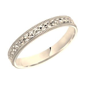 14k Yellow Gold Carved Band