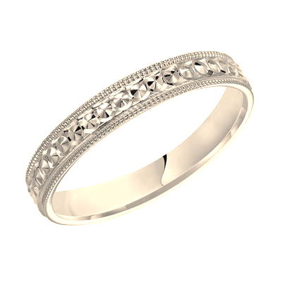 14k Yellow Gold Carved Band