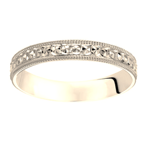 14k Yellow Gold Carved Band