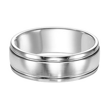 Load image into Gallery viewer, 14k White Gold 7MM Satin Finish with two Polished grooves size 10
