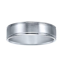 Load image into Gallery viewer, 14k White Gold brushed finish with beveled edge size 10
