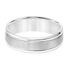 Load image into Gallery viewer, 14k White Gold Brush Finish and Polished Round Edge, Size 10.0
