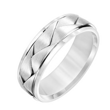 Load image into Gallery viewer, 14k White Gold 7mm Woven Band, size 10
