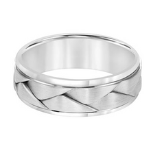 Load image into Gallery viewer, 14k White Gold 7mm Woven Band, size 10
