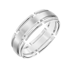 Load image into Gallery viewer, 14k White Gold Carved Wedding Band Size 10.0
