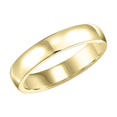 14k Yellow Gold 4mm Plain Band, Size 10.0