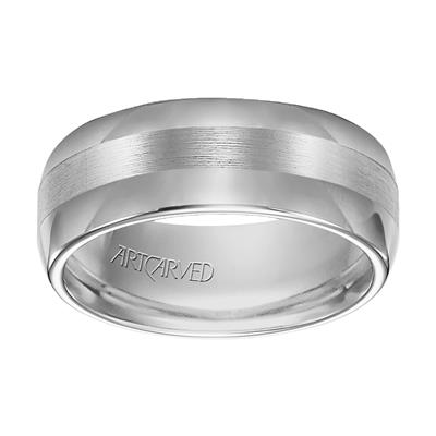 Tungsten Carbide Satin finish center polished sides, size 10