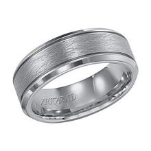 Load image into Gallery viewer, Tungsten Carbide Wire Finish Polished Border Band, size 10
