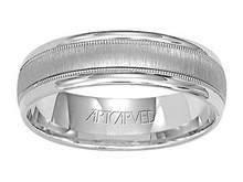 Load image into Gallery viewer, Platinum Carved Band, size 10
