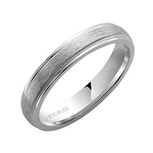 Load image into Gallery viewer, 14k White Gold Wire Finish Polished border Band, size 10
