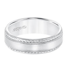 Load image into Gallery viewer, 14K White Gold 6.5MM Satin Finish, Rope and Milgrain Accent, size 10.0
