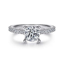 Load image into Gallery viewer, Gabriel 14k White Gold Engagement Ring, Ctr 0.97, VS2, E, GIA, Side 0.35
