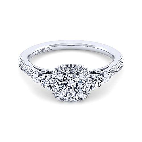 Gabriel 14k White Gold, ctr 0.51, SI2, F, AGS, 0.49 Ct Mele