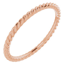 Load image into Gallery viewer, 14k Rose Gold 1.5 mm Skinny Rope Band
