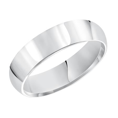 14k White Gold 5mm Plain Band, Size 11.0