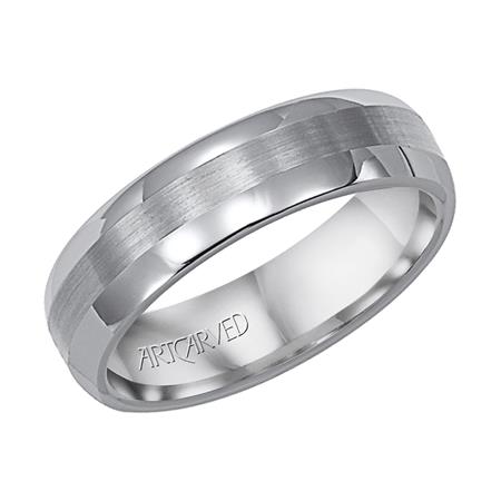 Tungsten Carbide Satin center Polished sides, size 10