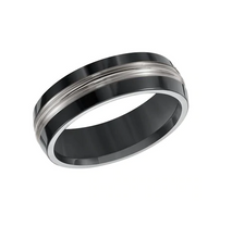 Load image into Gallery viewer, Black Titanium Carved Band size 10
