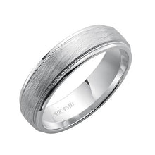 Load image into Gallery viewer, 14k White Gold Wire Finish with Milgrain and polished edge, size 10
