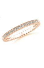 Load image into Gallery viewer, 14k Gold 0.10 Ct Diamond Milgrain Border Band, Available in White and Yellow Gold
