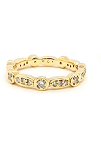 14k Yellow Gold 0.46 Ct Diamond Stackable Band