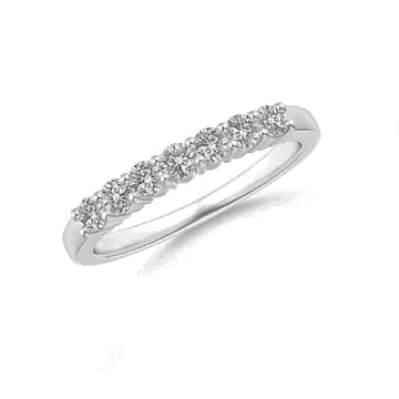 14k White Gold 0.50 Ct Diamond Band