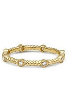 Load image into Gallery viewer, 14k Gold 0.08 Ct Diamond Rope Stackable Ring, Available in White, Rose and Yellow Gold
