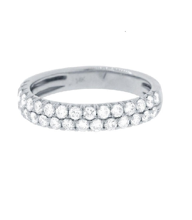 14k White Gold 0.36 Ct Double Row Band.
