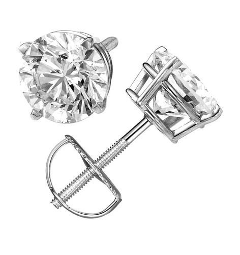 Diamond Heart Lock and Key Earrings in White Gold 0.16ct Dia