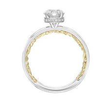 Load image into Gallery viewer, 14k White and Yellow Gold Cubic Zirconia Center, 0.08Ct Diamond Semi Mount
