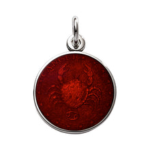 Load image into Gallery viewer, Sterling Silver Enamel Cancer medal 3/4&quot;-19mm-nickel size
