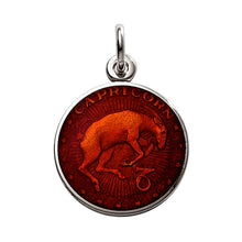 Load image into Gallery viewer, Sterling Silver Enamel Capricorn medal 3/4&quot;-19mm-nickel size
