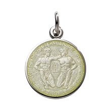 Load image into Gallery viewer, Sterling Silver Enamel Gemini medal 3/4&quot;-19mm-nickel size
