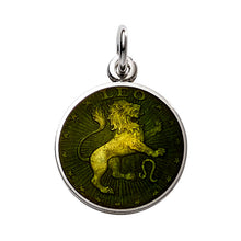 Load image into Gallery viewer, Sterling Silver Enamel Leo medal 3/4&quot;-19mm-nickel size
