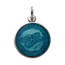 Load image into Gallery viewer, Sterling Silver Enamel Pisces medal 3/4&quot;-19mm-nickel size
