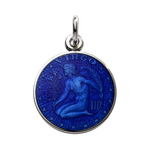 Load image into Gallery viewer, Sterling Silver Enamel Virgo medal 3/4&quot;-19mm-nickel size
