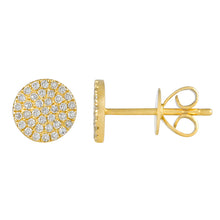 Load image into Gallery viewer, 14k Gold 0.20 Carat Pave Diamond cluster stud earring, Available in White, Rose and Yellow Gold
