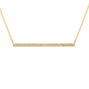 14k 0.18 Carat Diamond Bar Necklace, Available in White, Rose and Yellow Gold