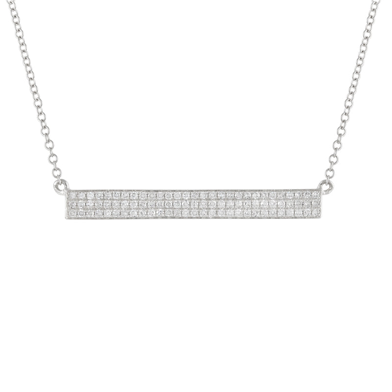 14k 0.26 Carat Diamond Bar Necklace, Available in White, Rose and Yellow Gold