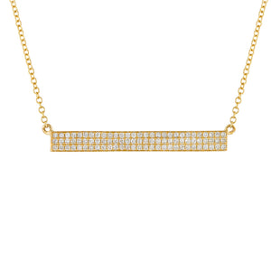 14k 0.26 Carat Diamond Bar Necklace, Available in White, Rose and Yellow Gold
