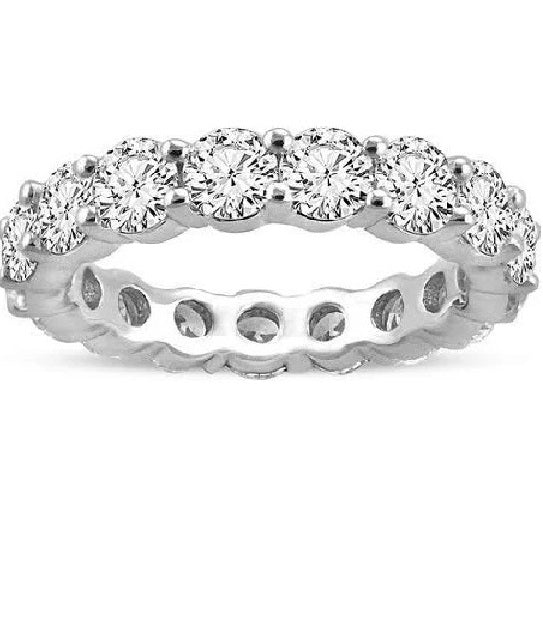 14k White Gold 4.64Ct Diamond Eternity Band, size 6.0