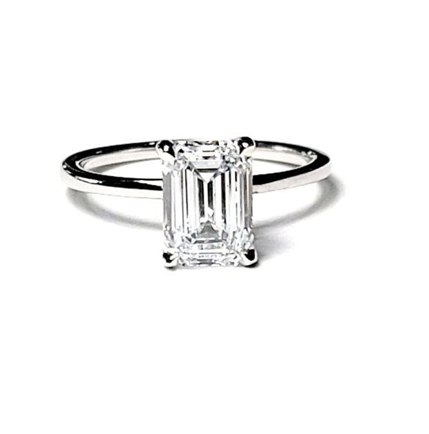 14k White Gold 2.16Ct, F, VVS2, 0.06Ct Diamond Hidden halo ALL LAB GROWN Diamonds