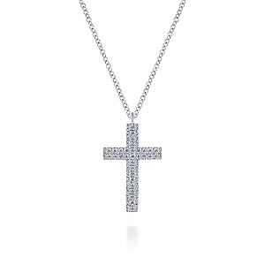 Gabriel 14K White Gold 0.20 Carat Diamond Cross Pendant